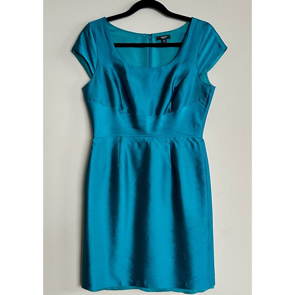Tahari ASL Turquoise Jewel Tone Cap Sleeve Cocktail Dress Women's Size 6P
